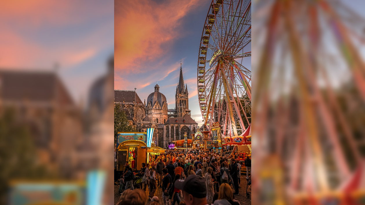 Kirmes in Aachen mit einem Riesenrad