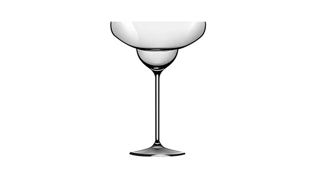 Breite Cocktailschale mit langem Stil