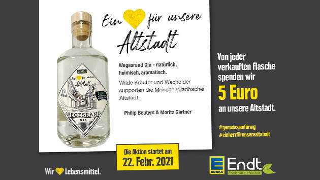 Werbeplakat der Aktion "Ein Herz für unsere Altstadt" von Edeka Endt