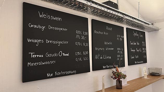 Die wechselnde Weinkarte der wineBAR