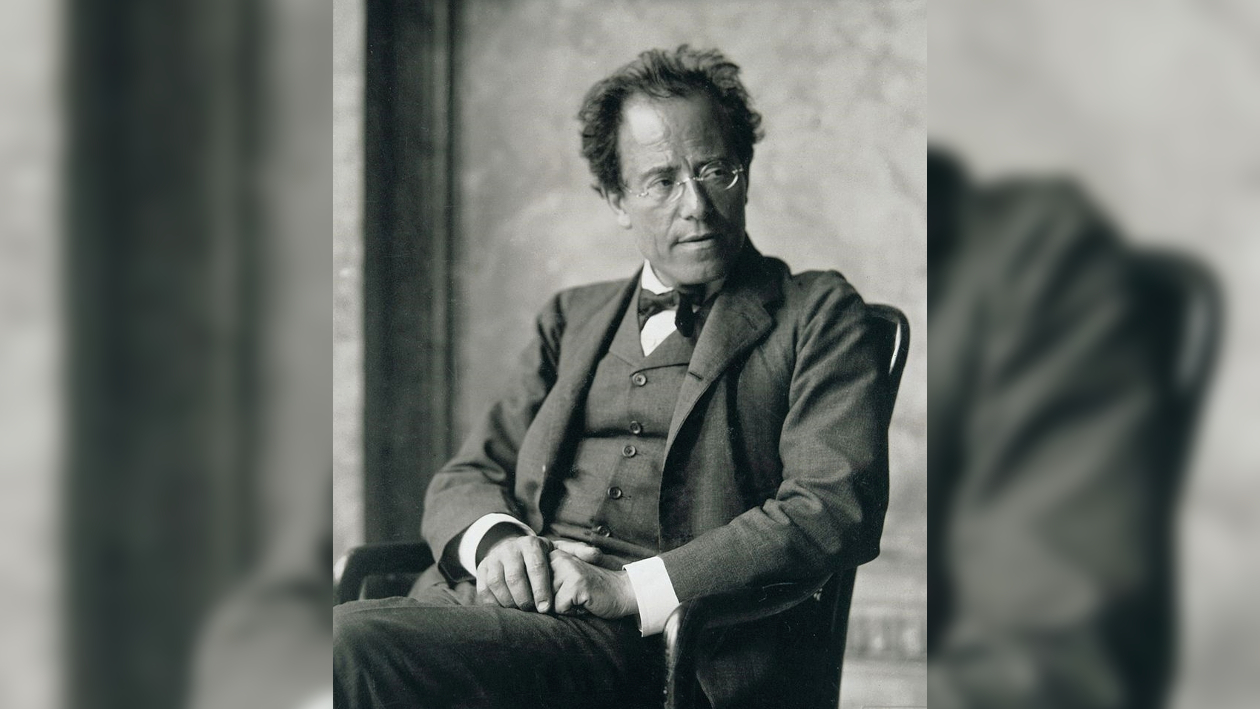 Schwarz weiß Aufnahme von Gustav Mahler