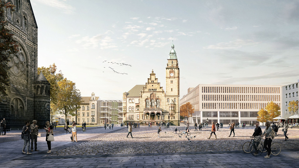 Eine Visualsisierung des historischen Rathaus Rheydt
