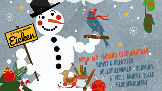 Event-Flyer mit Schneemann-Illustration