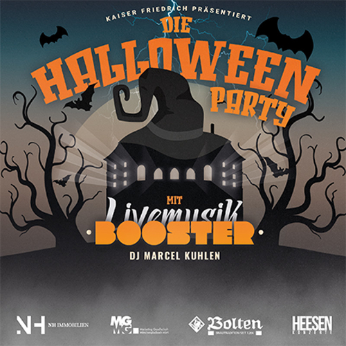 Flyer Halloween Veranstaltung in der Kaiser-Friedrich-Halle
