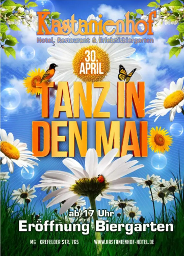 Flyer Tanz in den Mai Veranstaltung im Kastanienhof