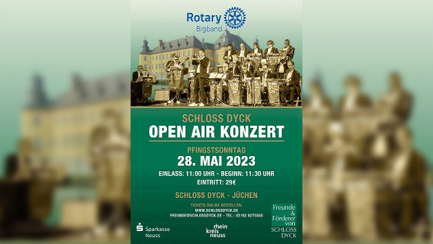 Das Plakat zum Open Air Konzert der Rotary Bigband